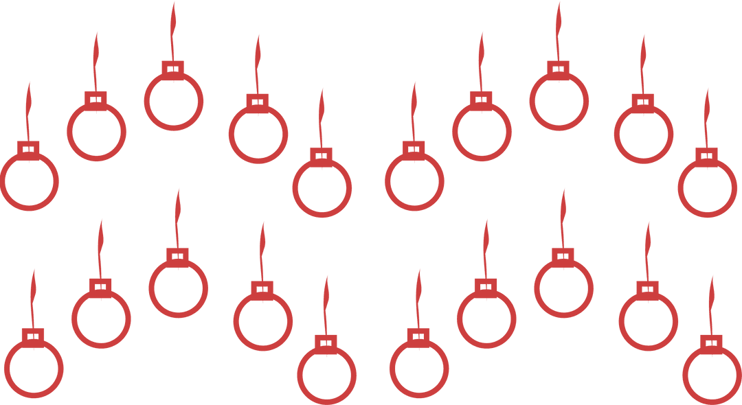 Seamless Red Bauble Pattern on Transparent Background