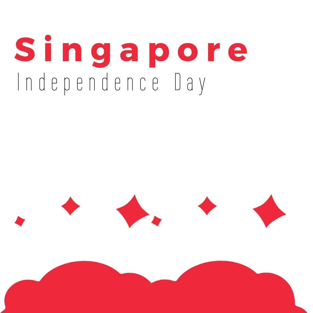 Singapore Independence Day Greeting with Stars and Clouds - Download Free Stock Templates Pikwizard.com