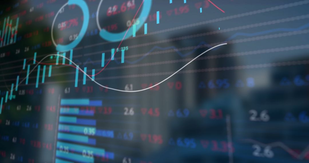 Futuristic Transparent Screen Displaying Stock Market Data