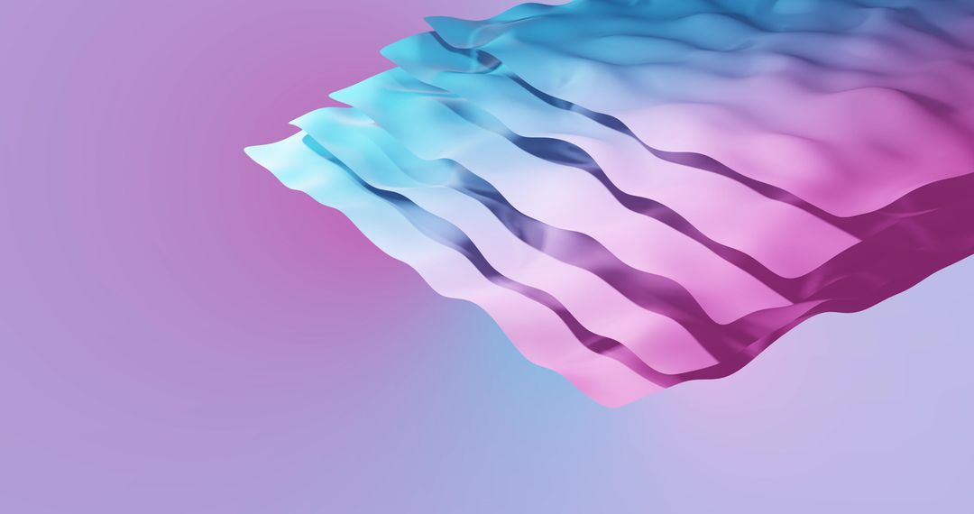Abstract Gradient Wave Layers with Pink and Blue Tones
