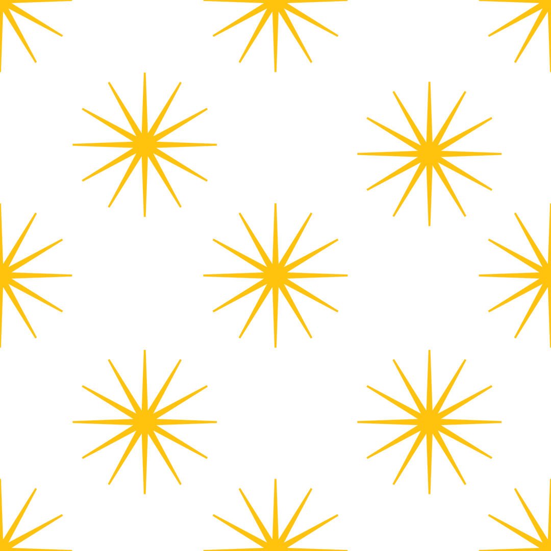 Pattern of Yellow Stars on Transparent Background for Design and Mock Up