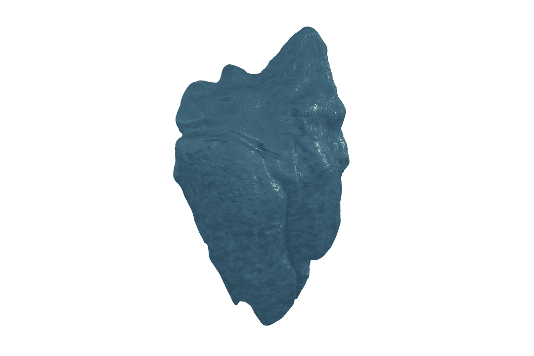 Abstract Blue Rock Shape on Transparent Background