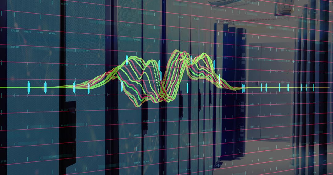 Digital Waveform Overlay on Data Center Servers