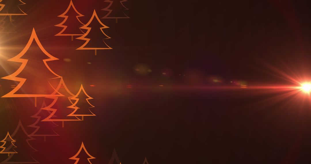 Warm Glowing Christmas Trees Abstract with Festive Starburst