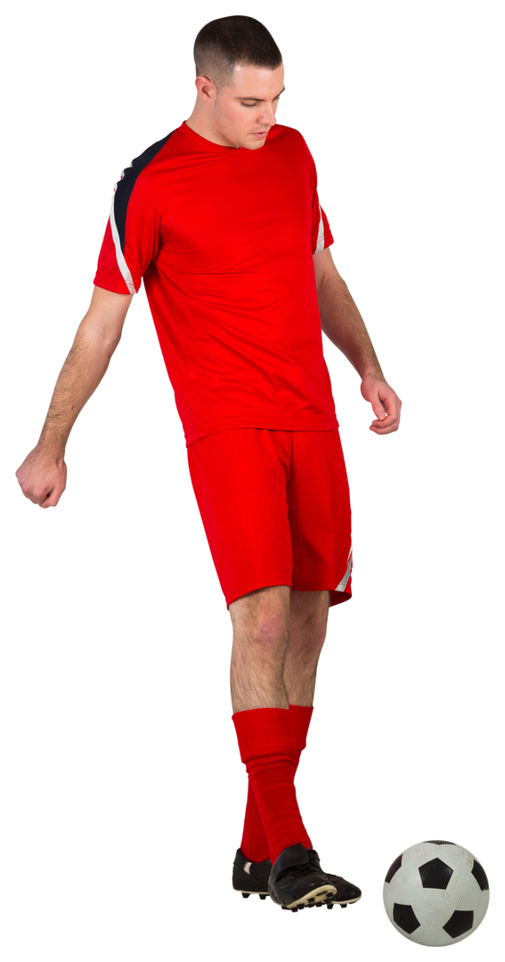 Athletic Soccer Player Engaging with Ball on Transparent Background - Download Free Stock Images Pikwizard.com