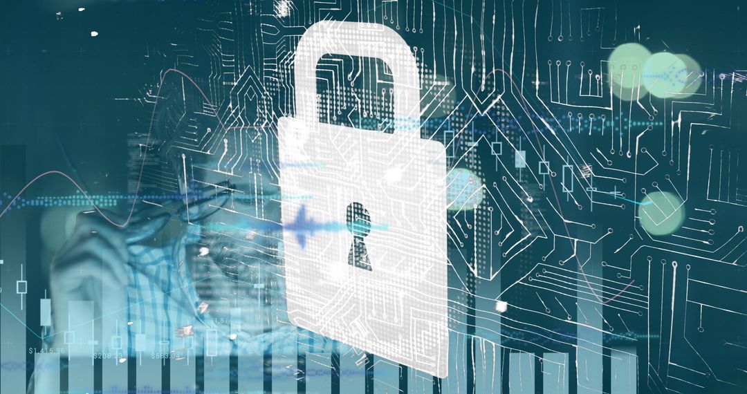 Secure Global Data Network with Digital Interface Illustrations