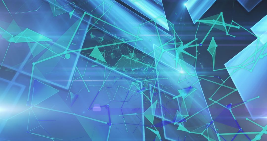 Digital Network Digital Interface Concept with Abstract Blue Shapes