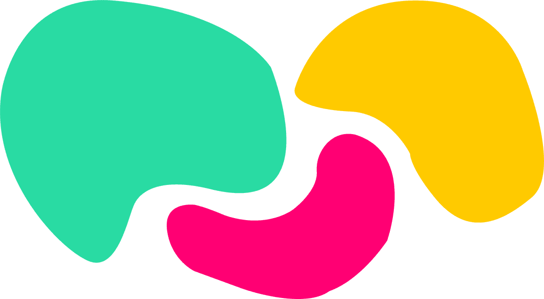 Colorful Abstract Blob Trio on Transparent Background Illustration