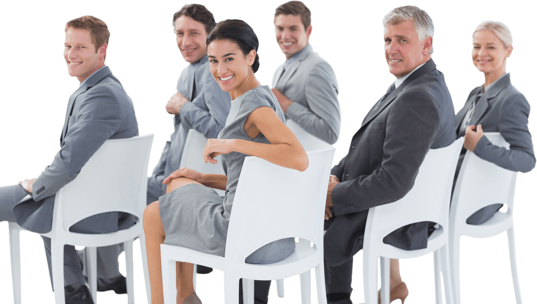Transparent Group of Diverse Business Colleagues Sitting