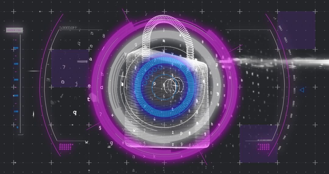 Abstract Digital Padlock for Cybersecurity Concept