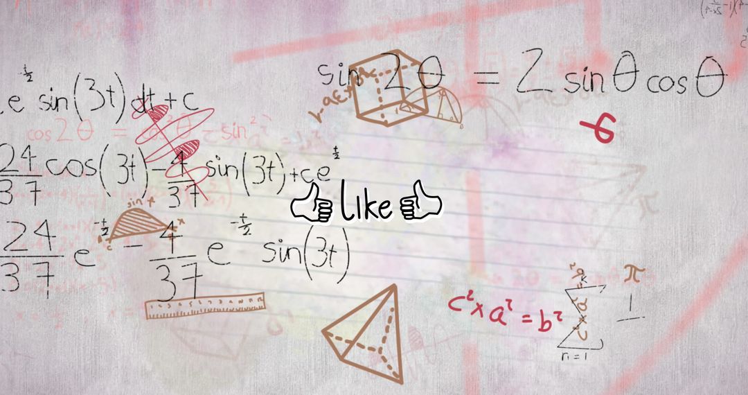 Mathematical Equations with Like Symbol on White Background