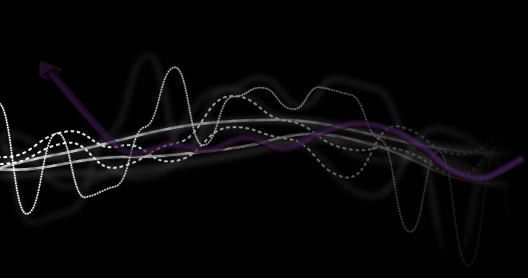 Futuristic Data Visualization with Wavy Lines and Arrow
