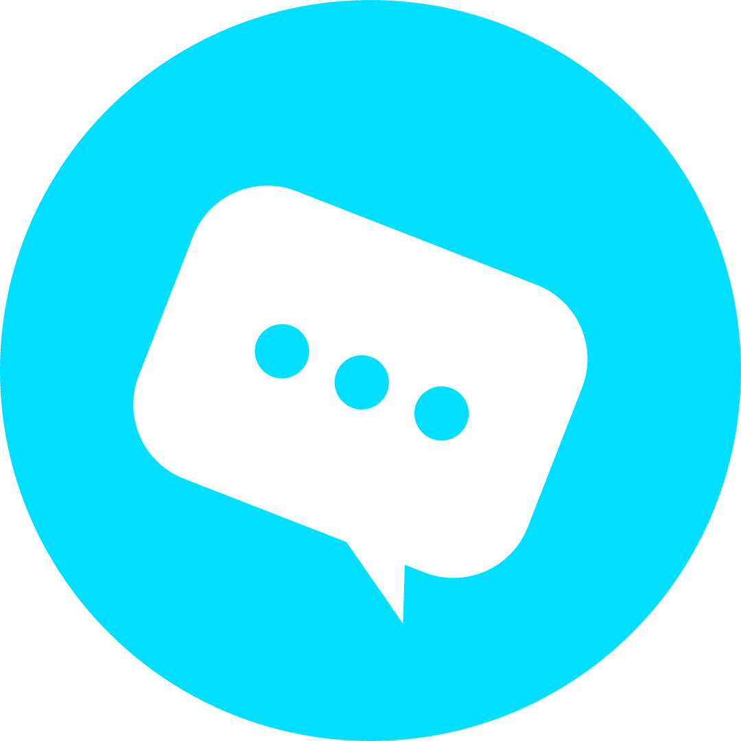 White Chat Bubble Icon with Three Dots on Transparent Background