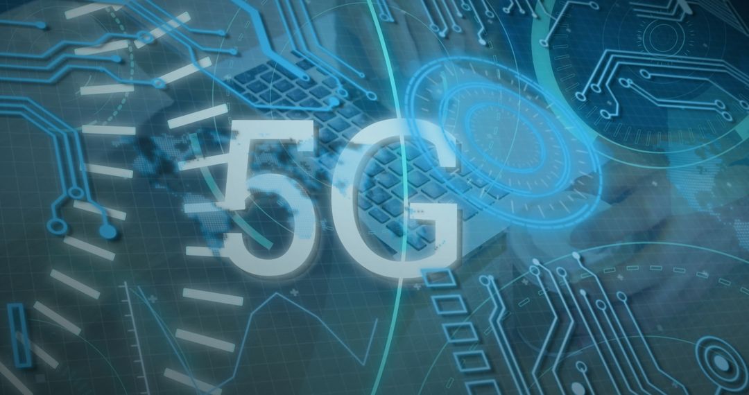 Futuristic 5G Concept with Global Data Connections