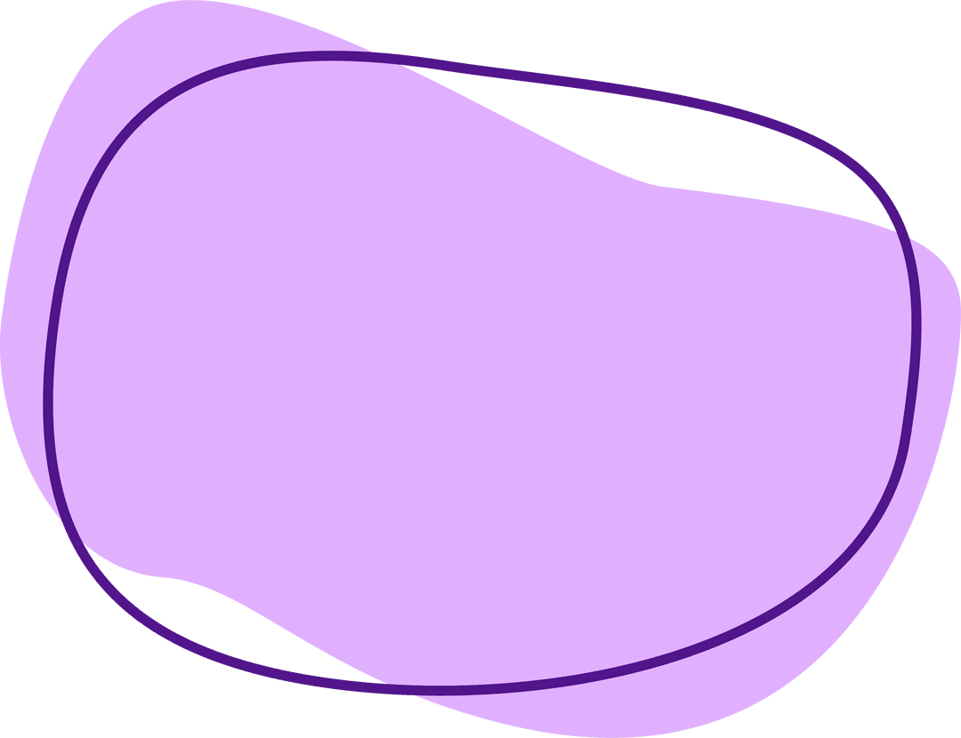 Lavender Organic Blob on Transparent Background with Purple Outline