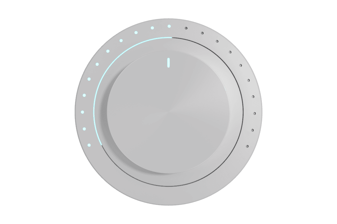 Transparent Digital Control Knob with Blue LED Indicators