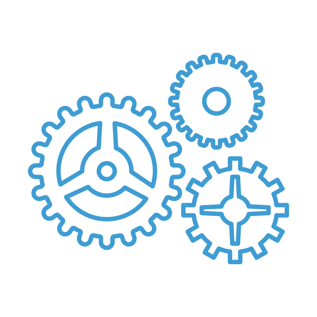 blue cogs on transparent background representing workflow - Download Free Stock Images Pikwizard.com