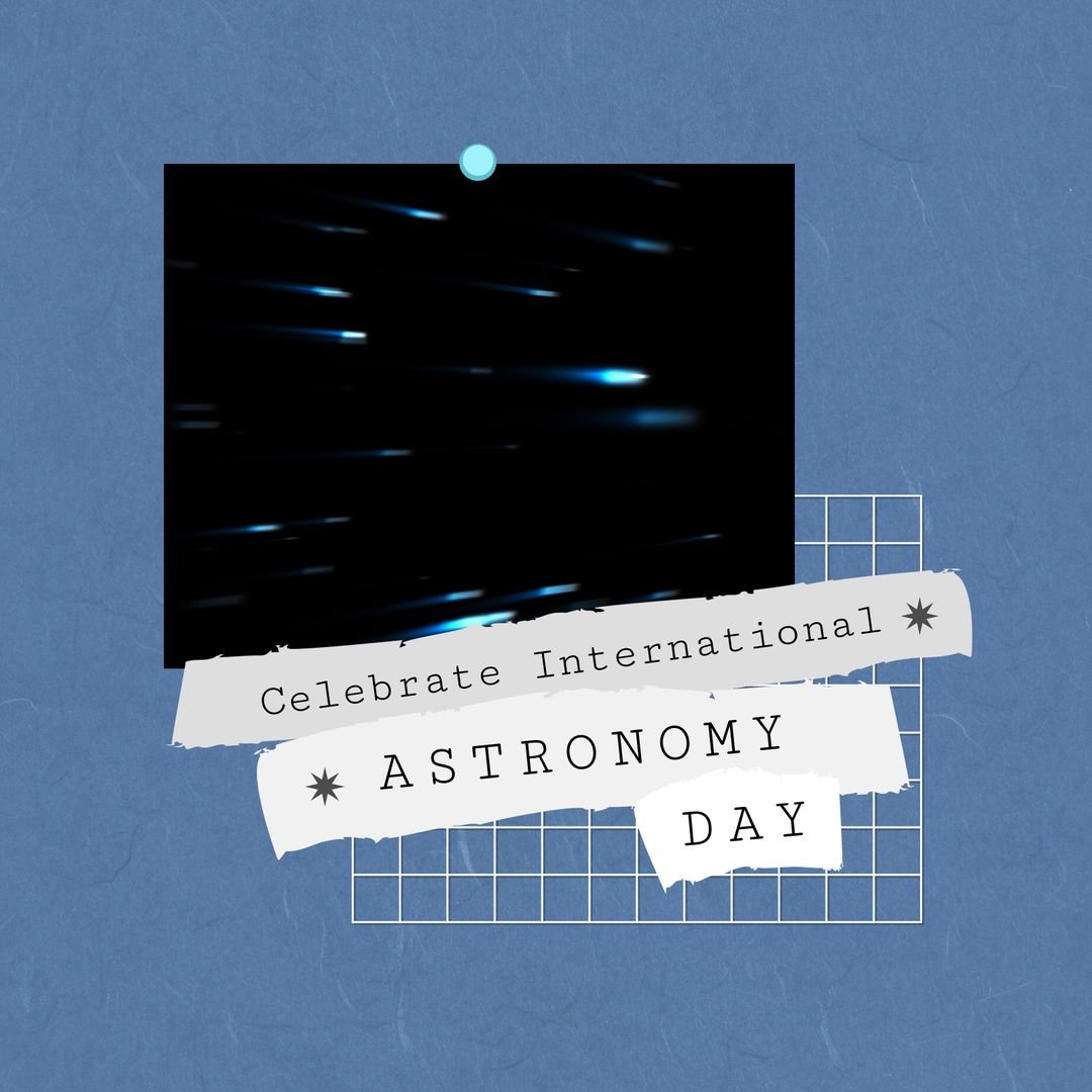 International Astronomy Day Celebration with Meteor Illustration