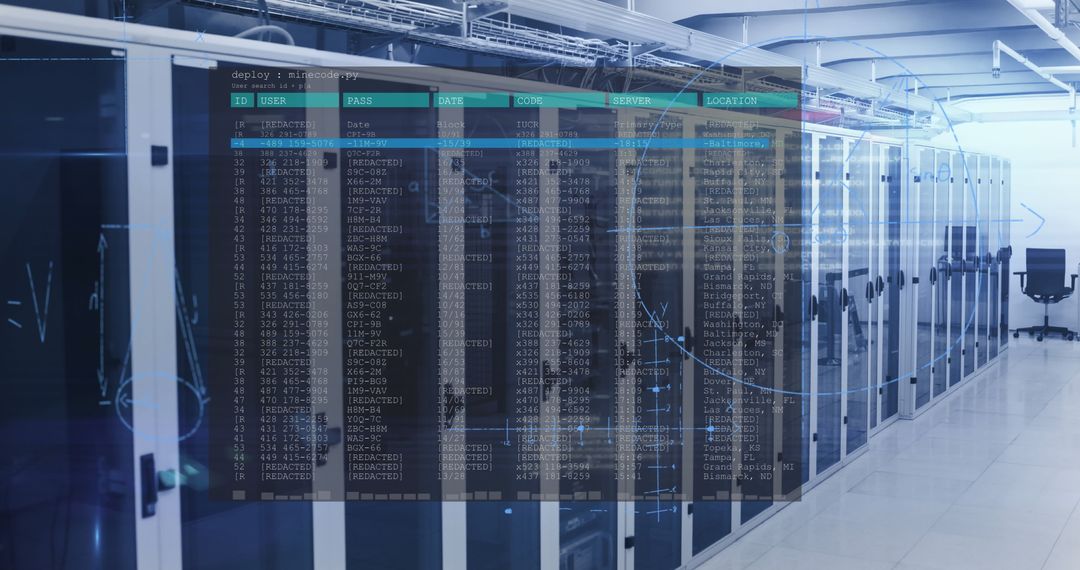 Digital Data Processing Interface in Modern Server Room