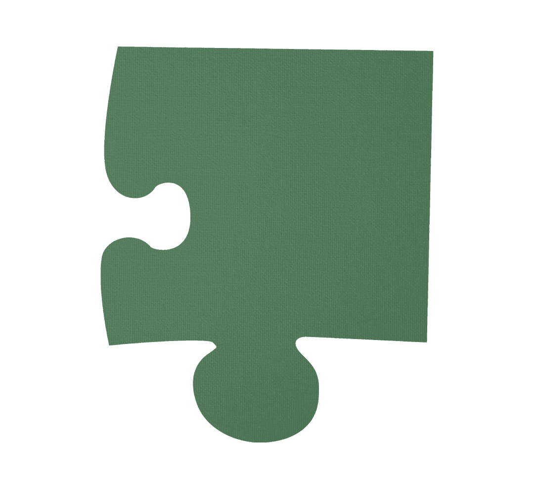 Green Puzzle Piece Vector on Transparent Background