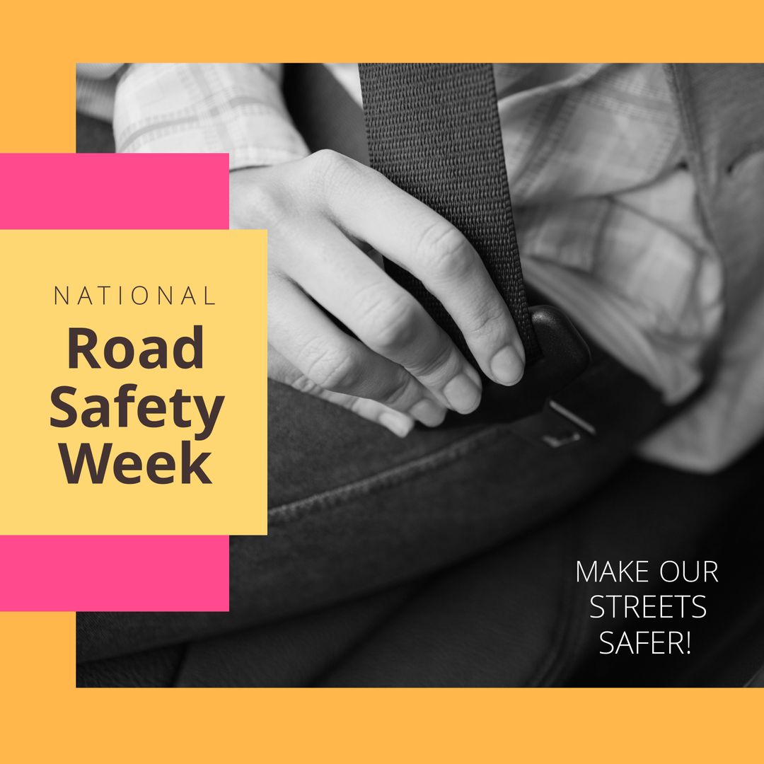 National Road Safety Week Campaign Poster with Seatbelt - Download Free Stock Templates Pikwizard.com