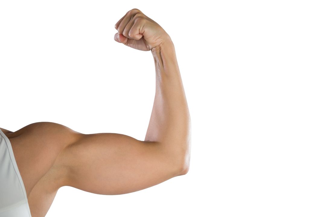 Cropped image of sportswoman flexing muscles - Free Images, Stock Photos and Pictures on Pikwizard.com