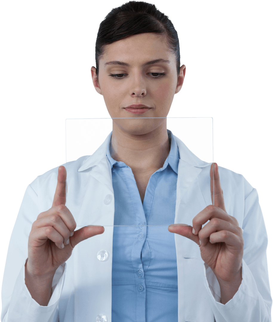 Doctor Holding Transparent Digital Device Concept