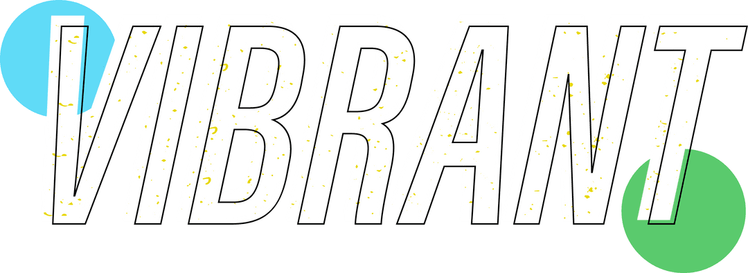 Transparent Energetic Text Design in Teal and Green