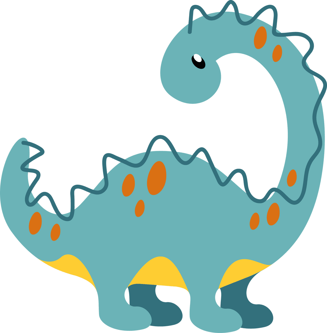 Whimsical Transparent Dinosaur with Orange Spots and Yellow Patches