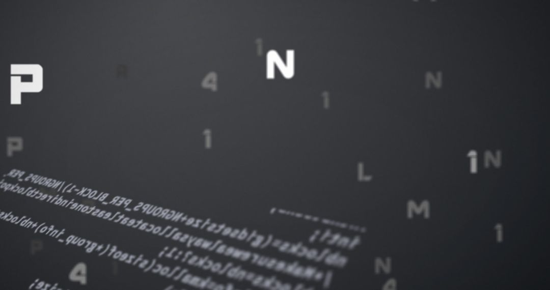 Abstract Digital Background with Random Number and Letter Overlay