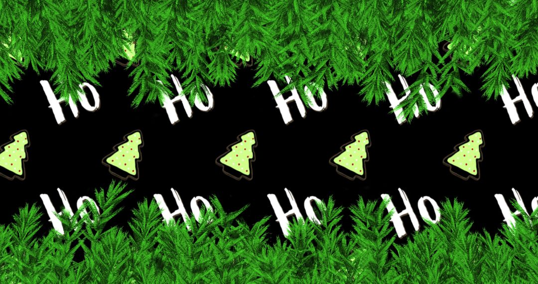 Festive Christmas Design with Fir Branches and Ornament Pattern