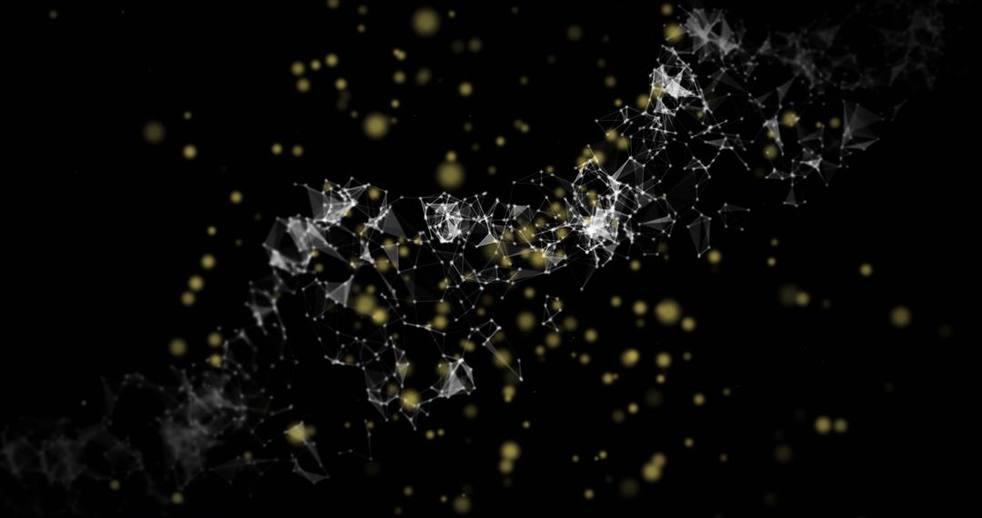 Abstract Digital DNA Strand Against Starry Background