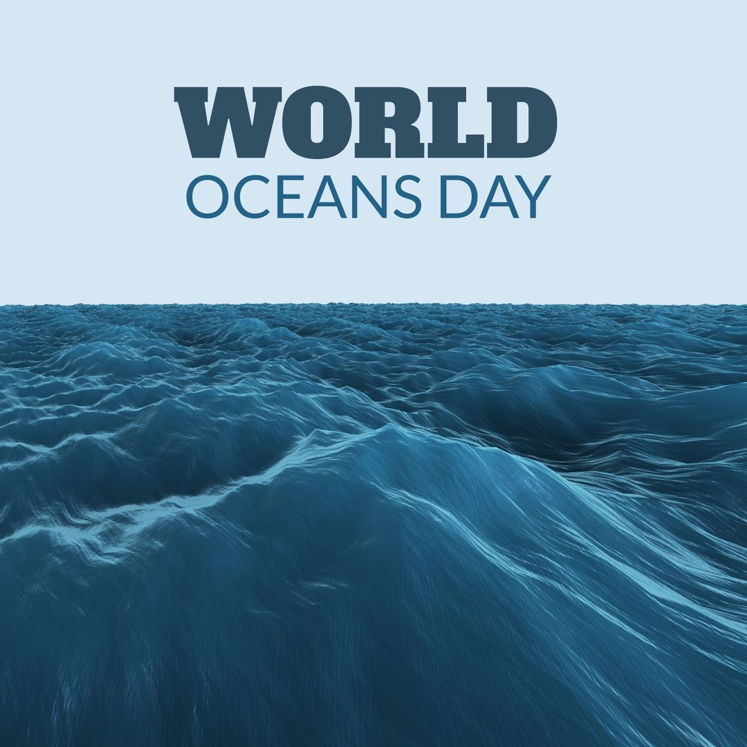 World Oceans Day Text Over Vast Oceanscape