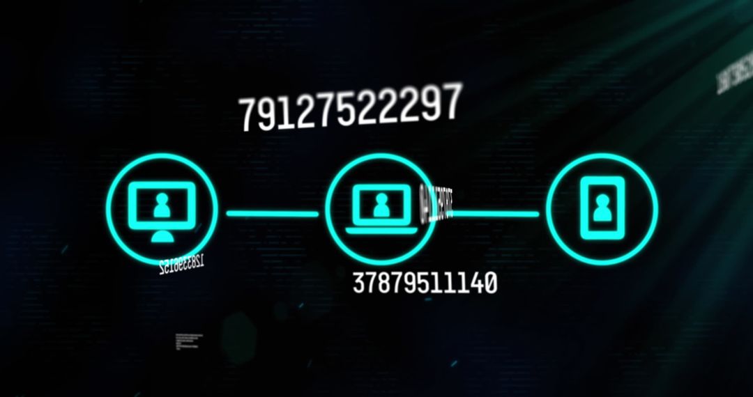Digital Interface Connections and Data Stream with Numbers