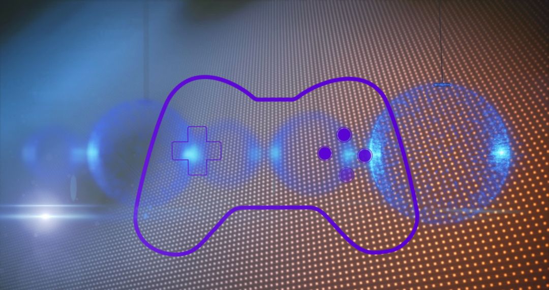 Digital Gamepad Icon with Futuristic Light Effects