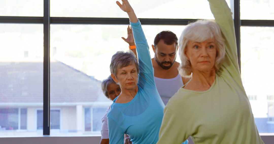 Seniors Enjoying Yoga for Health and Wellness with Copy Space - Free Images, Stock Photos and Pictures on Pikwizard.com