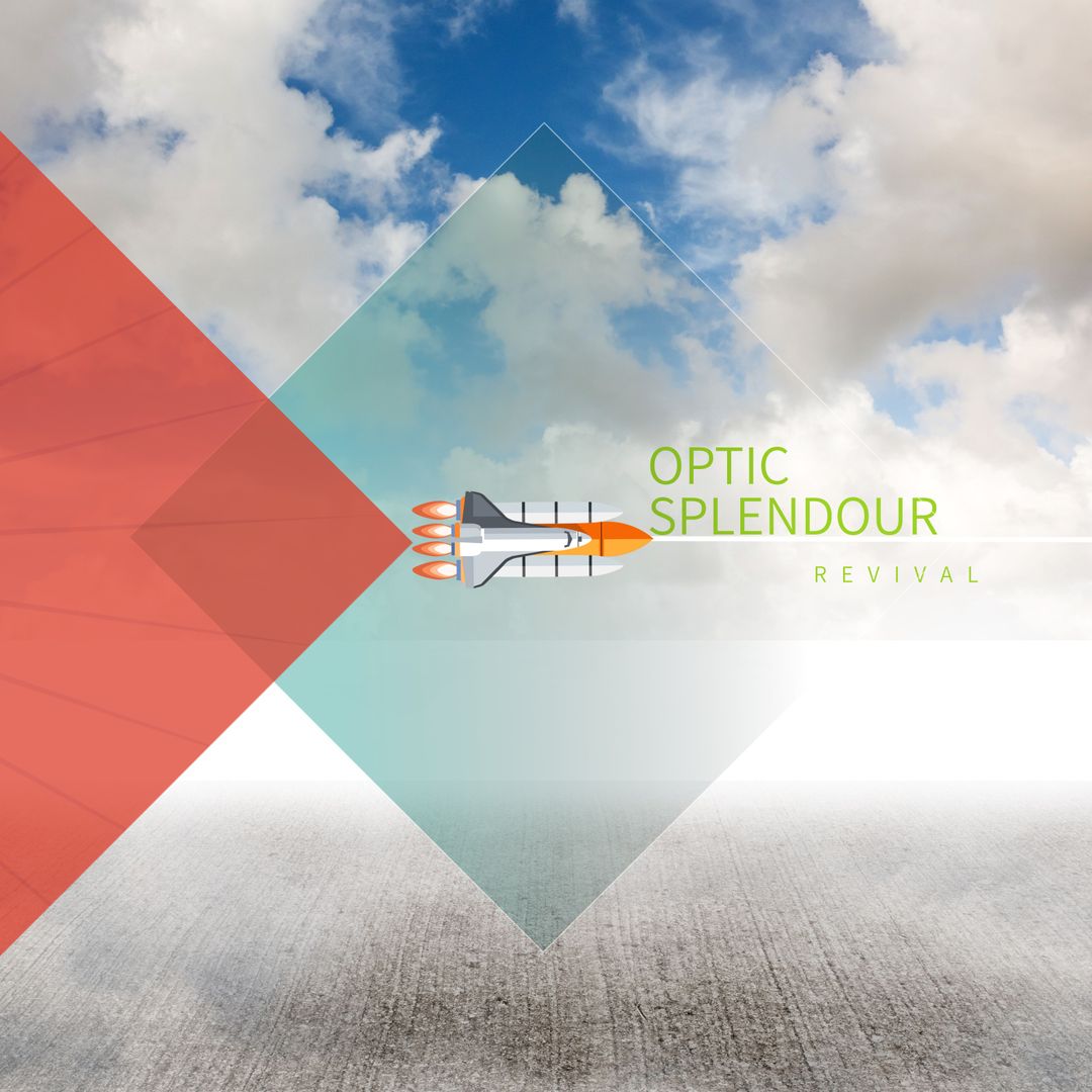 Creative Modern Spacecraft Illustration with Retro Futuristic Design