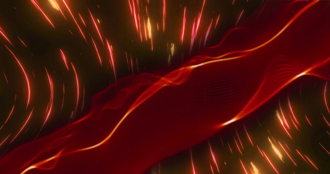 Dynamic Red Light Trails on Abstract Black Background