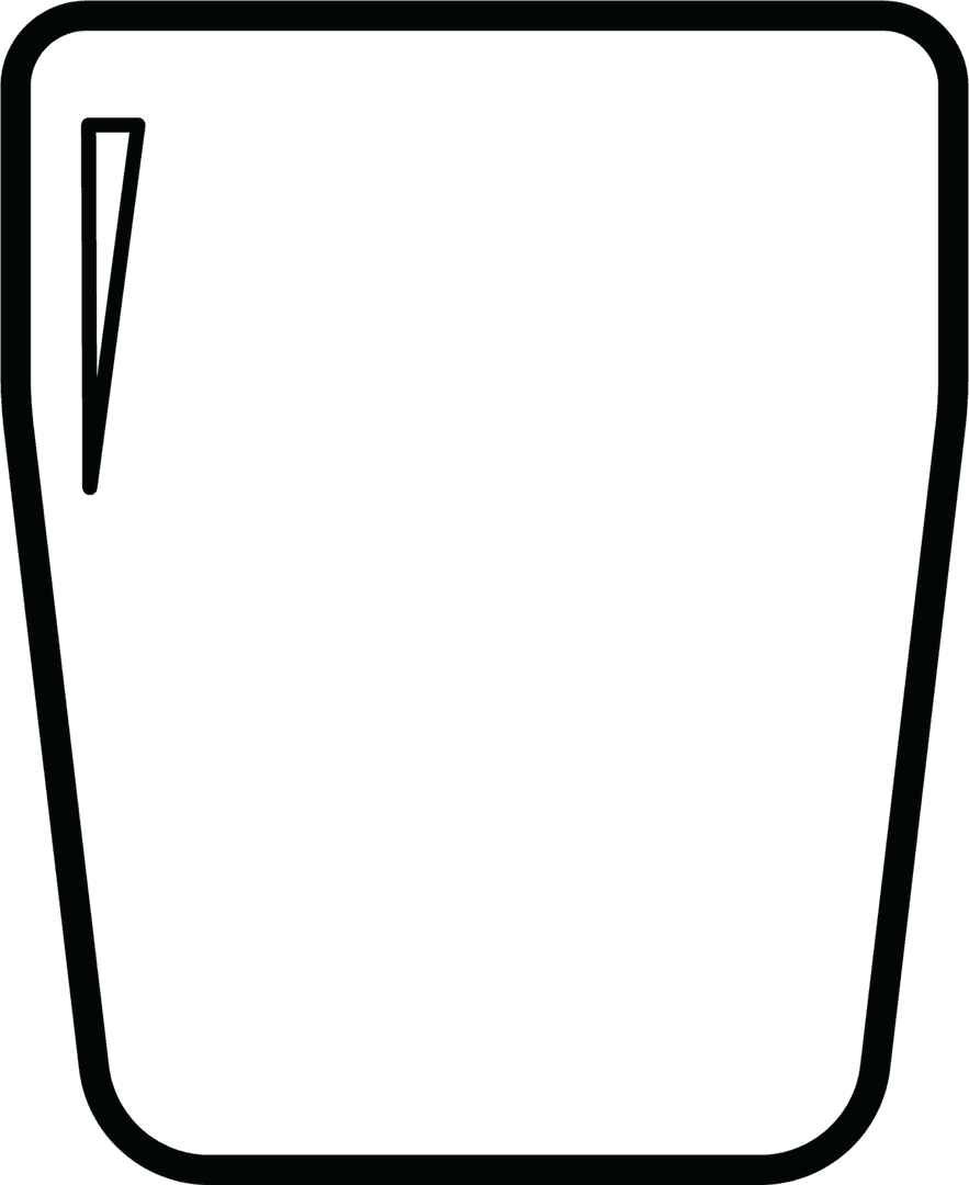 Tall Glass Black Outline on Transparent Background Vector