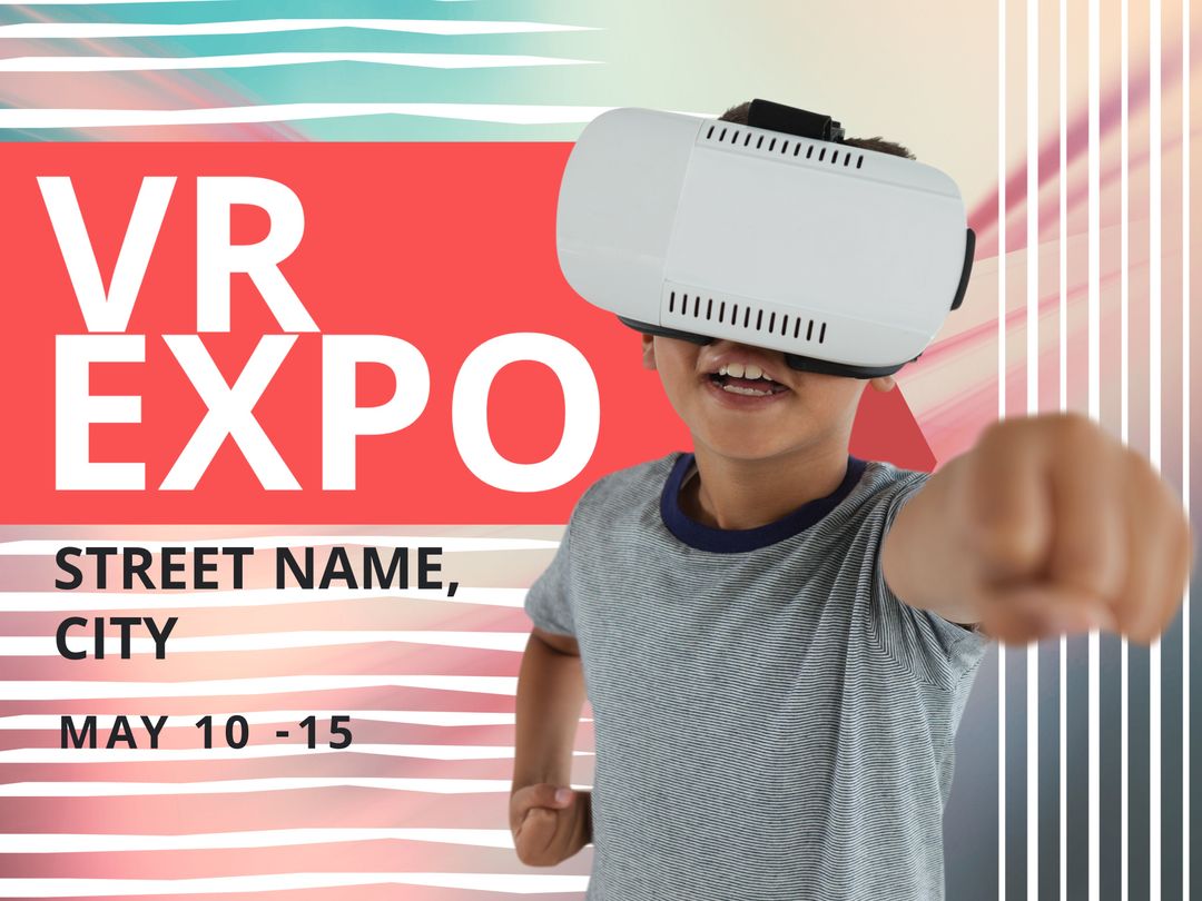 Child Enjoys Virtual Reality at Exciting VR Expo Event