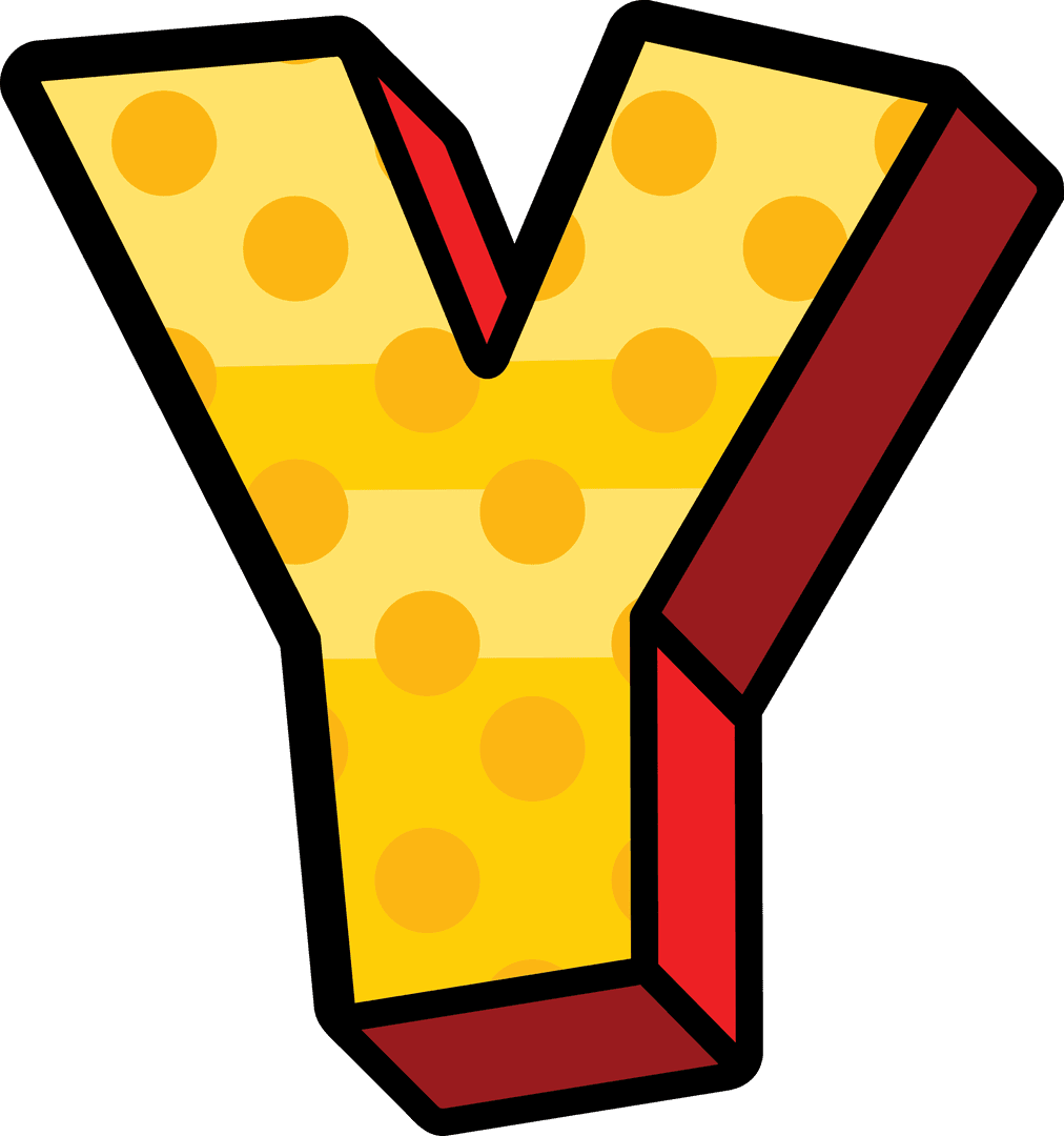 Transparent Spotted Letter Y Illustration Vector Design