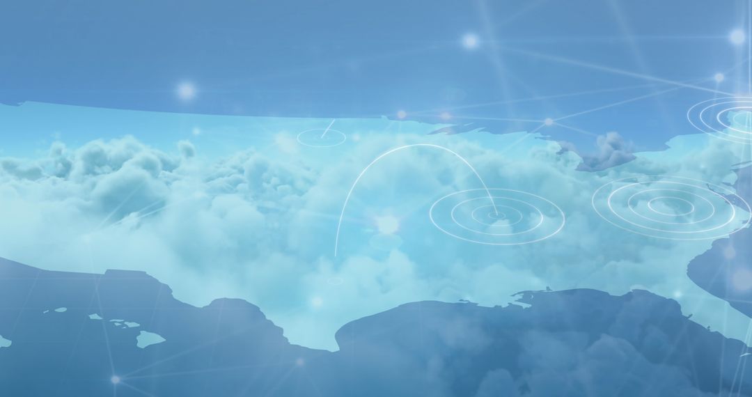 Global Networking and Cloud Technology Over World Map