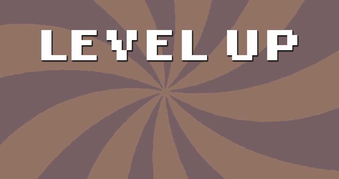 Retro Level Up Animation Design with Brown Tones