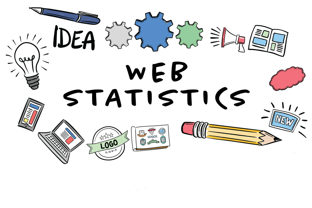 Web Statistics Concept on Transparent Background