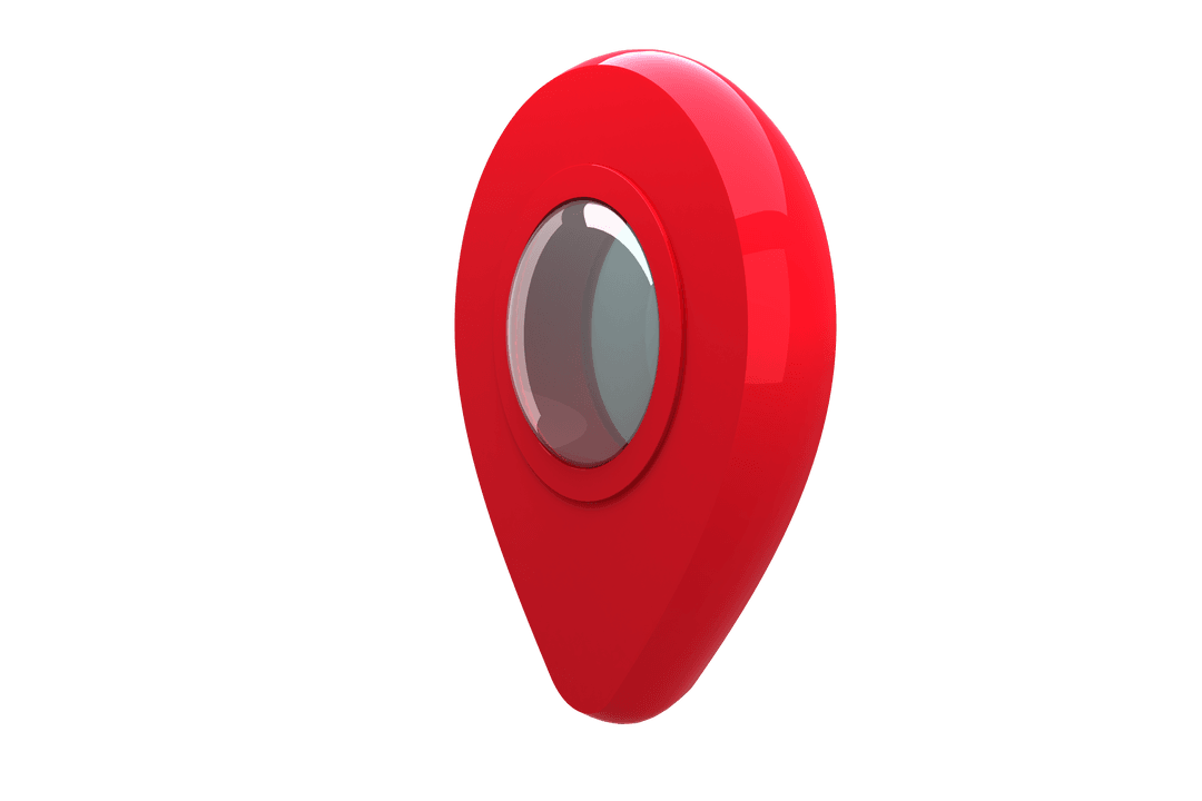 Transparent Red Location Pin 3D Illustration