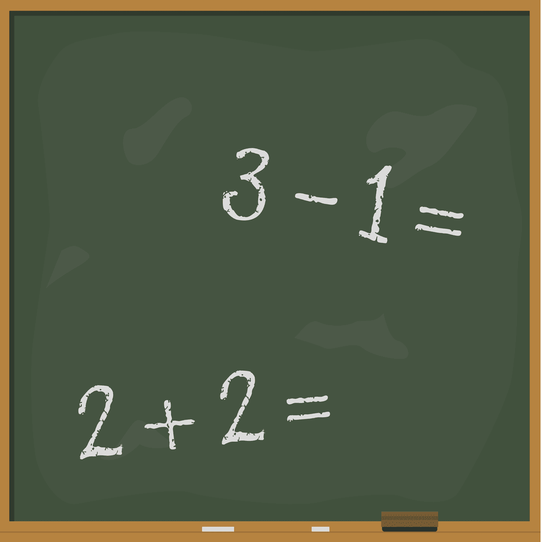 Transparent Blackboard with Simple Math Equations Illustration