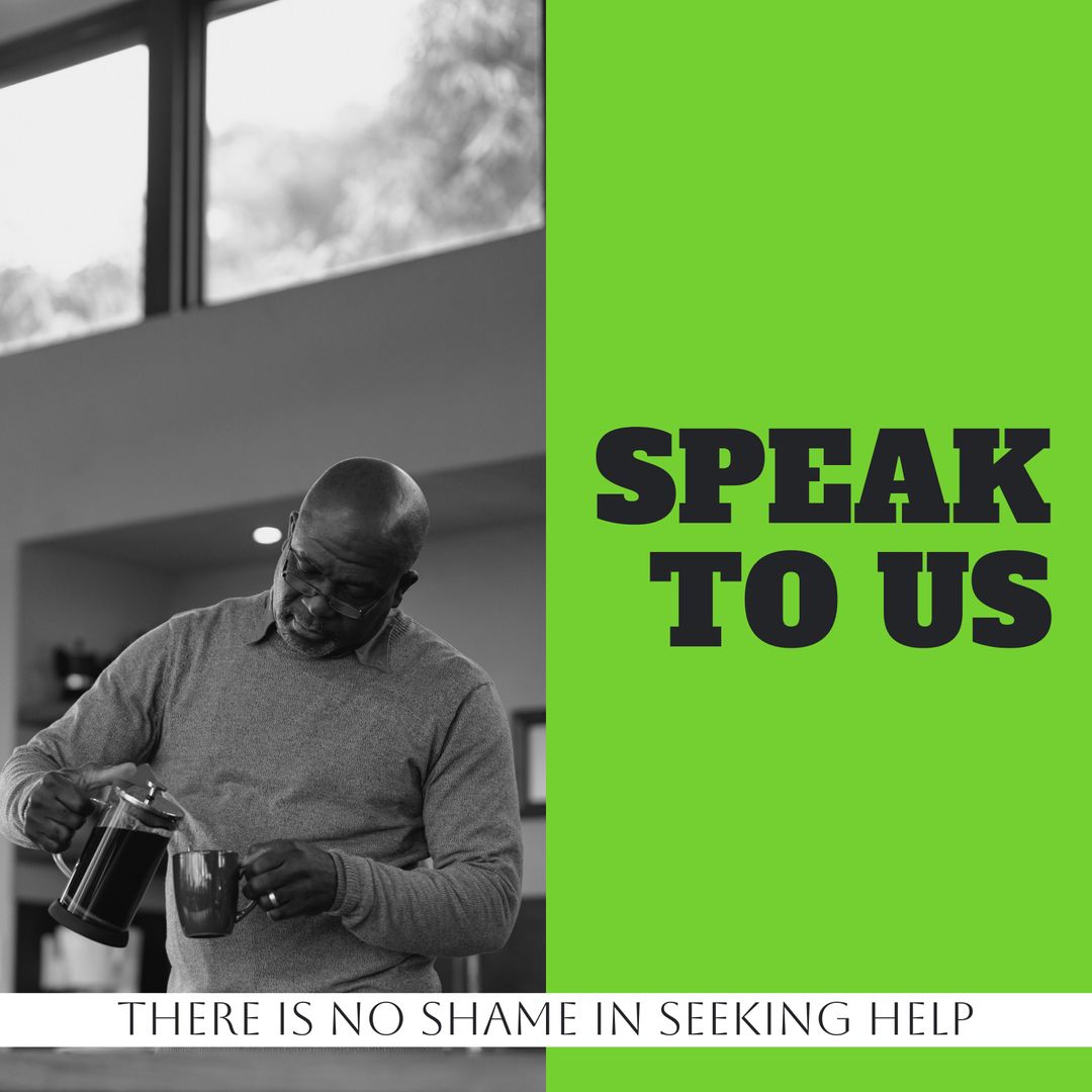 Senior Man Inviting Connection for Mental Health Support