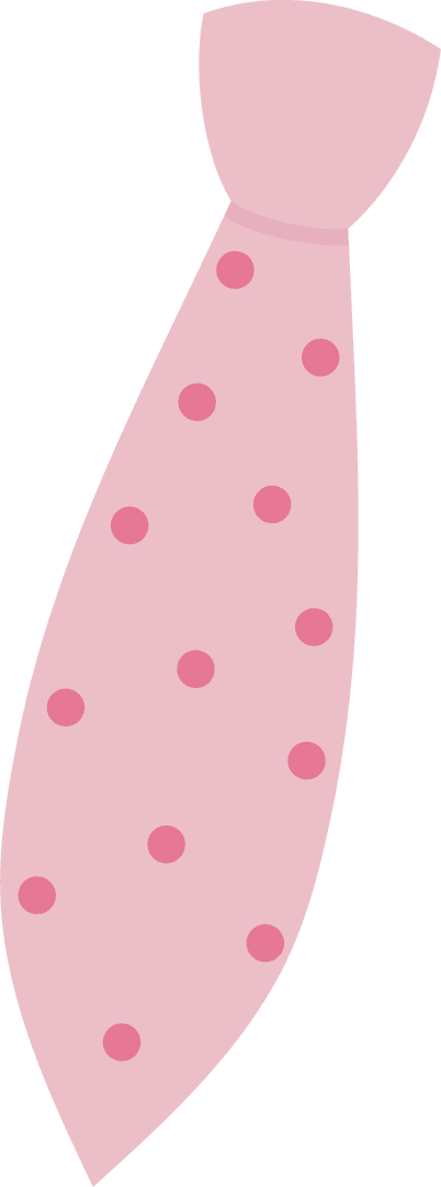 Minimalist Pink Polka Dot Necktie on Transparent Background