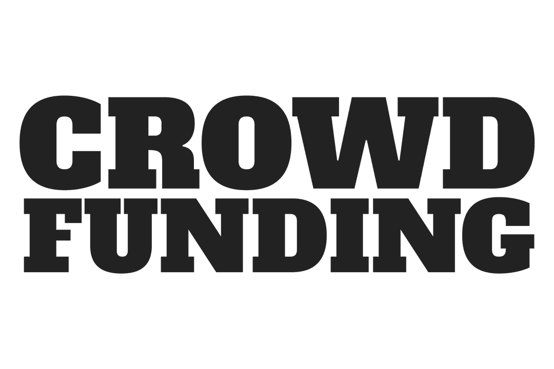 Modern Crowdfunding Black Text on Transparent Background