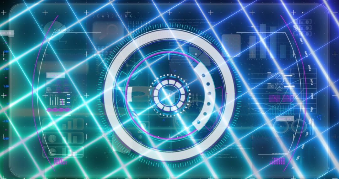 Futuristic Data Interface and Grid Display